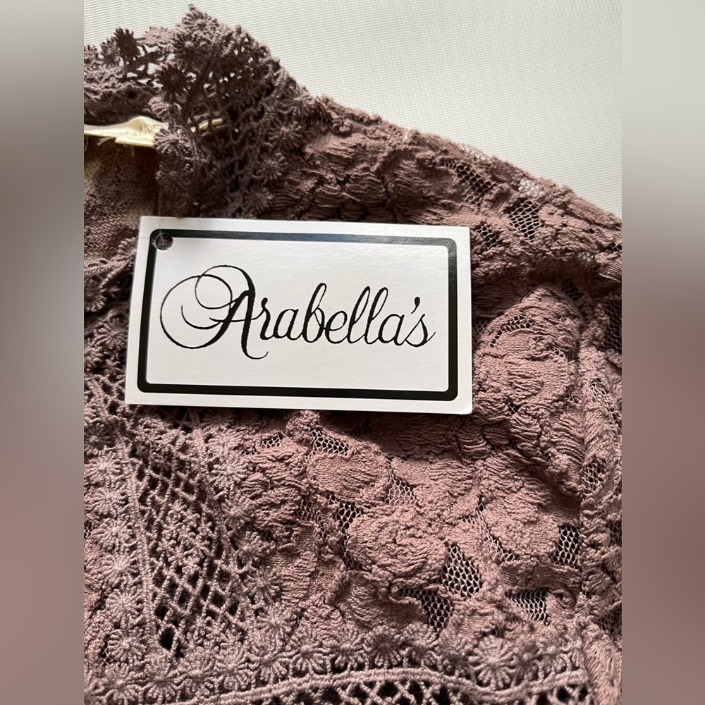 Mystree Brown Ruffled Blouse with Mandarin Collar - Picture 6 of 7